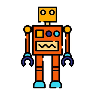 Çizgi film robotunun vektör çizimi