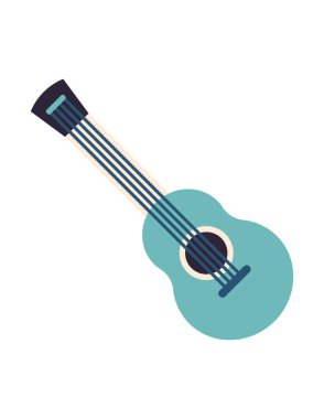 Gitar ikonu. Web için akustik bas vektör simgelerinin düz çizimi