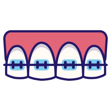 Diş hekimliği simgesi, vektör illüstrasyonu