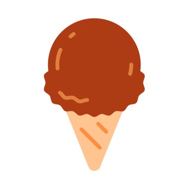 Dondurma yassı ikon vektör çizimi