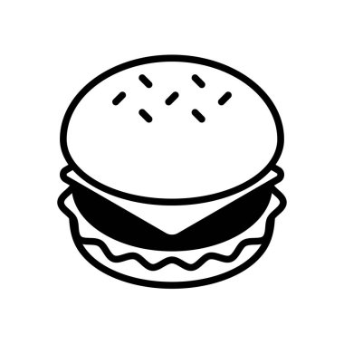 Burger düz ikon vektör çizimi