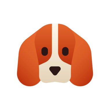 Beyaz arkaplanda izole edilmiş çizgi film tarzında bir köpek simgesi. hayvan sembolü çizimi