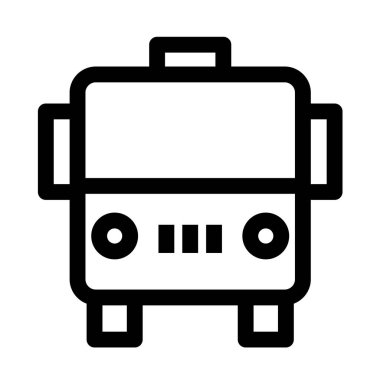 Okul servisi vektör simgesi. seyahat aracı ve bagaj teması.