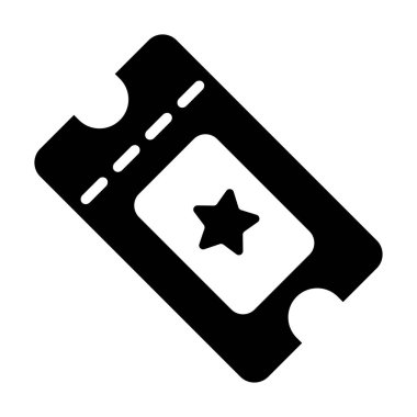 bilet, simge, vektör illüstrasyonu 