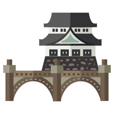 Japon kültürü tarzında bir binanın vektör çizimi