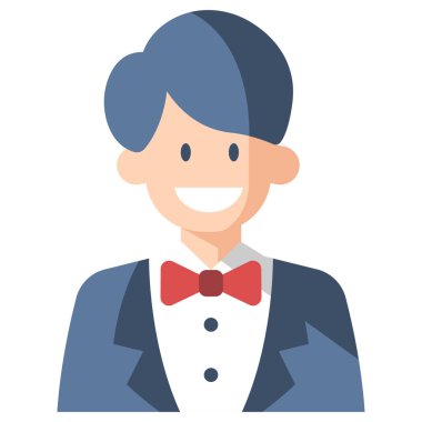 Tatlı bir damat çizgi filminin vektör çizimi