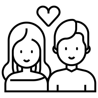 Bir çift kadın ve erkeğin vektör çizimi