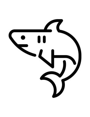 Balıkların basit çizgili sanat vektörü çizimi