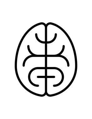 Beyin, simge, vektör illüstrasyonu 