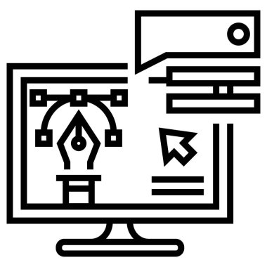 Web ve geliştirme çizgisi vektör simgeleri