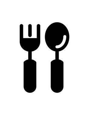 Çatal, kaşık ağı simgesi. Vektör illüstrasyonu 