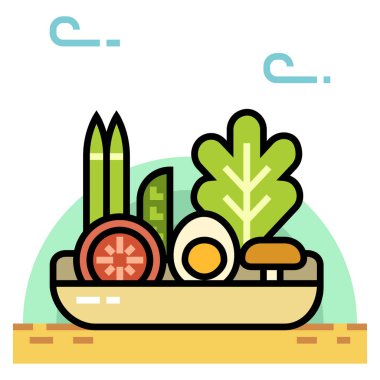 Çizgi film bahçe simgesinin vektör illüstrasyonu