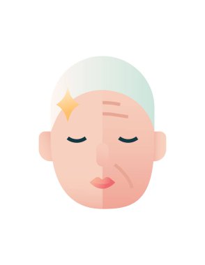 Genç ve yaşlı bir tenin vektör çizimi