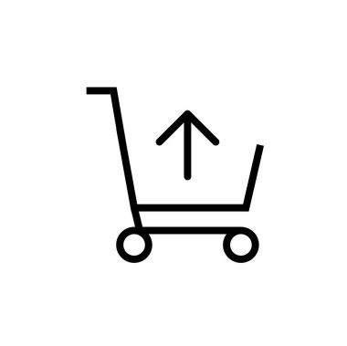 Alışveriş arabası simgesi, vektör illüstrasyonu