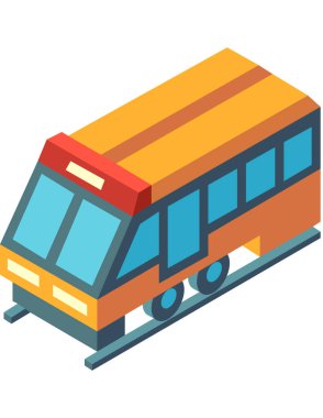 Beyaz zemin üzerinde bir trenin vektör çizimi