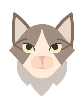 şirin kedi yüzlü vektör çizimi