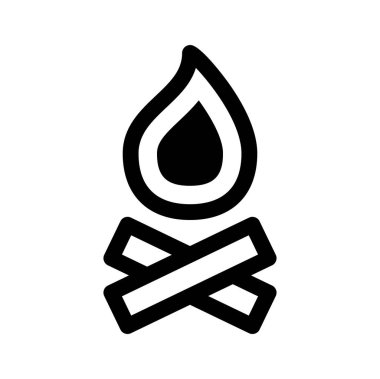 bon ateşi, simge, vektör illüstrasyonu 