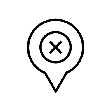 Coğrafi konum işareti web simgesi. Vektör illüstrasyonu 