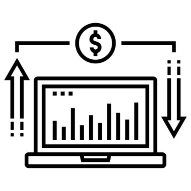 finans ve ödeme çizgisi vektör simgesi.