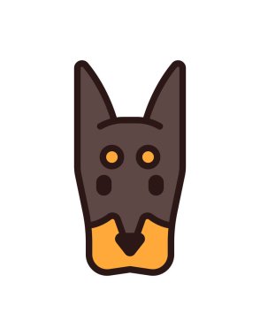 Şirin çizgi film köpeği ikon vektör illüstrasyon tasarımı