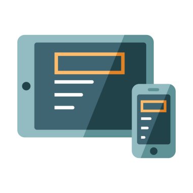 Beyaz arkaplanda cep telefonu ve tablet