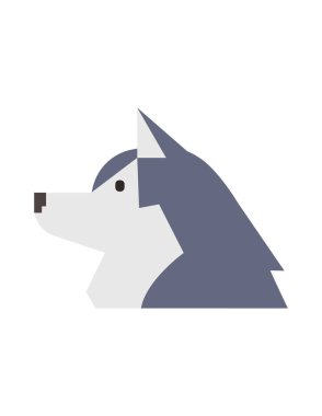 Beyaz arkaplanda izole edilmiş köpek simgesi. vektör illüstrasyonu