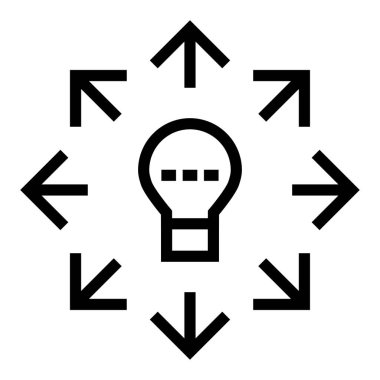 Ok simgesi işaretli ampulün vektör görüntüsü