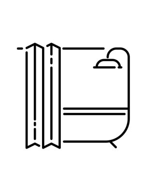 banyo, ikon, vektör illüstrasyonu 