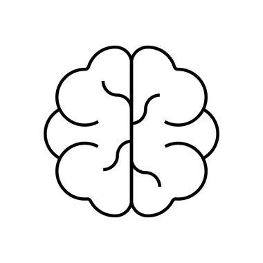 beyin ikonu vektör illüstrasyonu