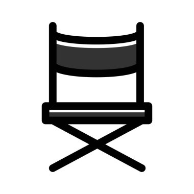 Yönetmen koltuğu ikon vektör illüstrasyonu