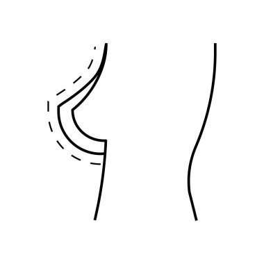 Göğüs büyütme yassı ikon vektör çizimi