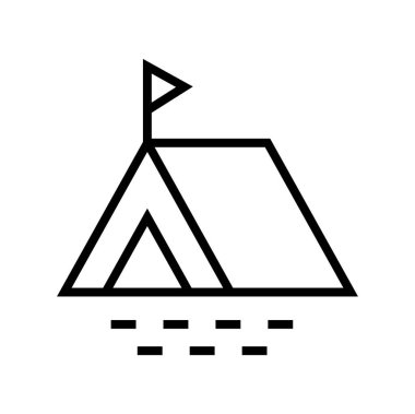 çadır, simge, vektör illüstrasyonu 