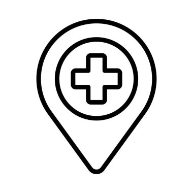 Hastane düz ikon vektör illüstrasyonu