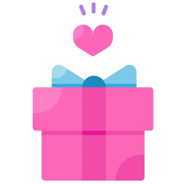 hediye düz ikon vektör illüstrasyonu