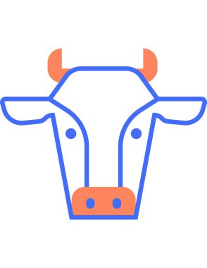 inek simgesi, vektör illüstrasyonu 