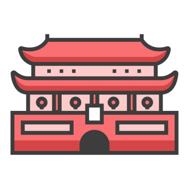 Japon tapınağının vektör çizimi