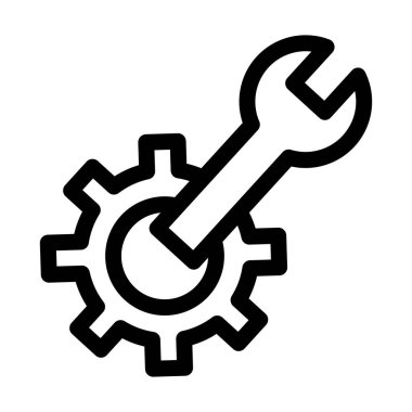 servis ve onarım satırı vektör simgesi.