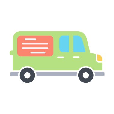 Okul Otobüs Simgesi Vektör İllüstrasyonu