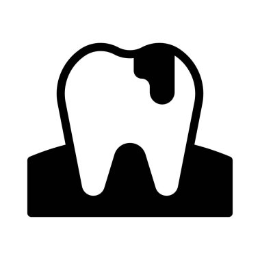 Diş yassı ikonu vektör illüstrasyonu
