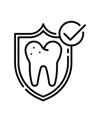 Diş hekimliği simgesi, vektör illüstrasyonu