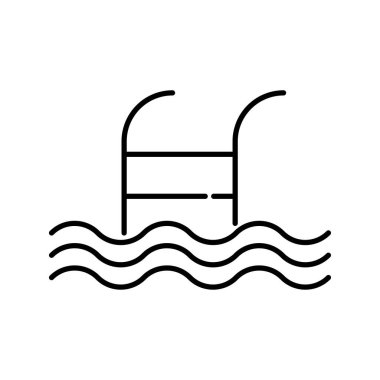 Yüzme havuzu ikonu. vektör illüstrasyonu