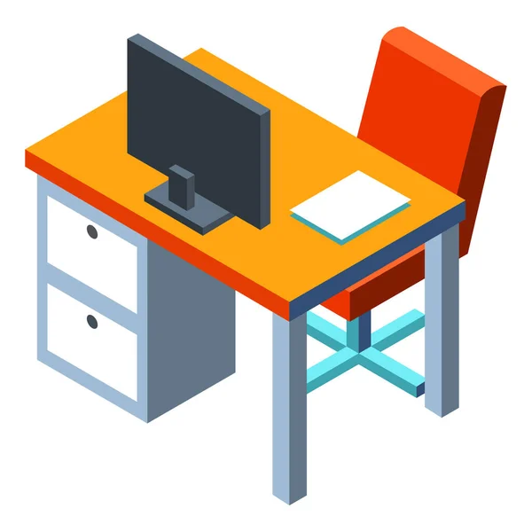 Illustration Vectorielle Une Table Avec Ensemble Bureau Bureau — Image vectorielle