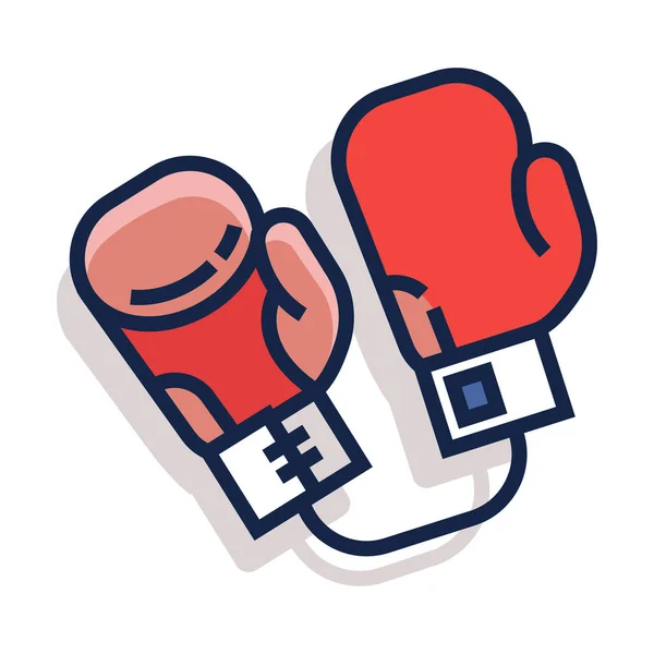 Boxing Gloves Icon Flat Style Isolated White Background Vector Illustration — Stock Vector