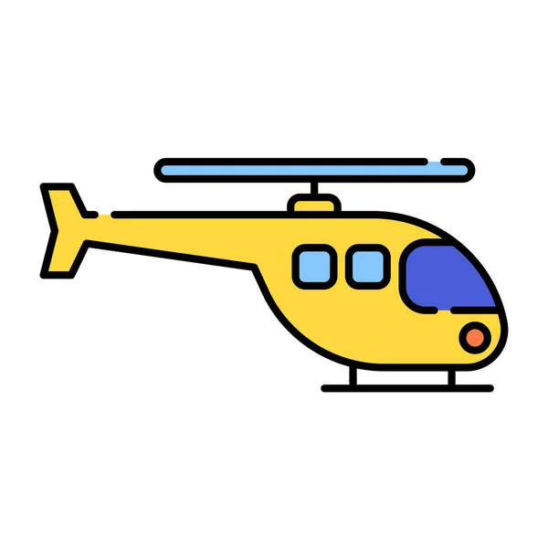 Helicopter Icon Cartoon Style Isolated White Background Transportation Symbol — Stock Vector