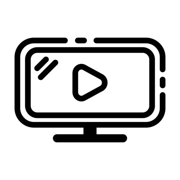 Icône Vectorielle Ligne Marketing Vidéo — Image vectorielle