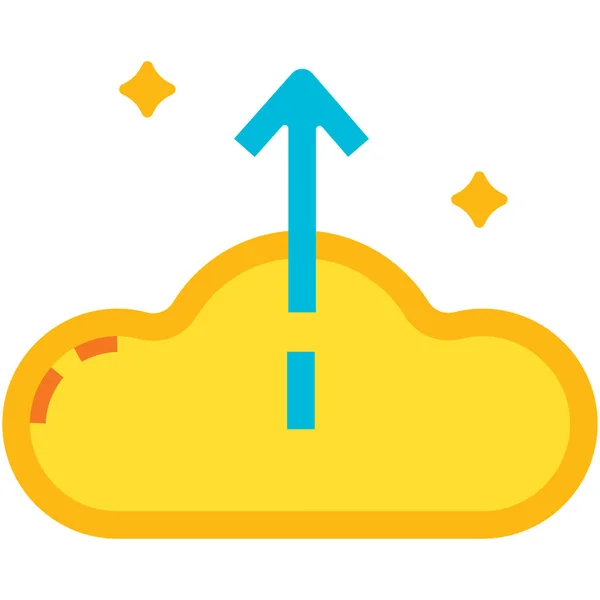 Icône Vectorielle Plate Nuage — Image vectorielle