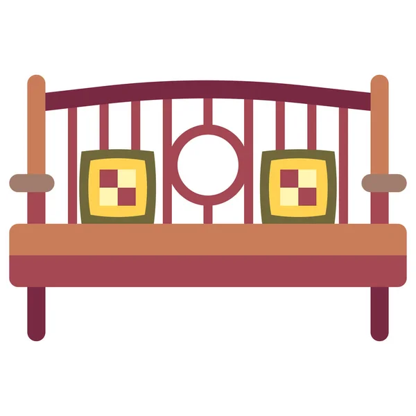 Yatağın Düz Vektör Simgesi — Stok Vektör