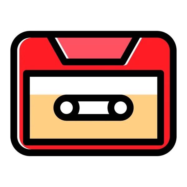 カセットテープのアイコン ウェブ用のオーディオ ミュージック ベクトル アイコンの簡単なイラスト — ストックベクタ