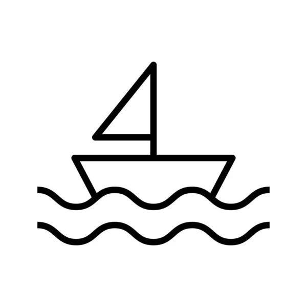 Значок Лінії Човна Векторна Ілюстрація — стоковий вектор