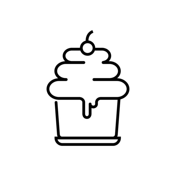 Cupcake Icono Ilustración Vectorial — Vector de stock